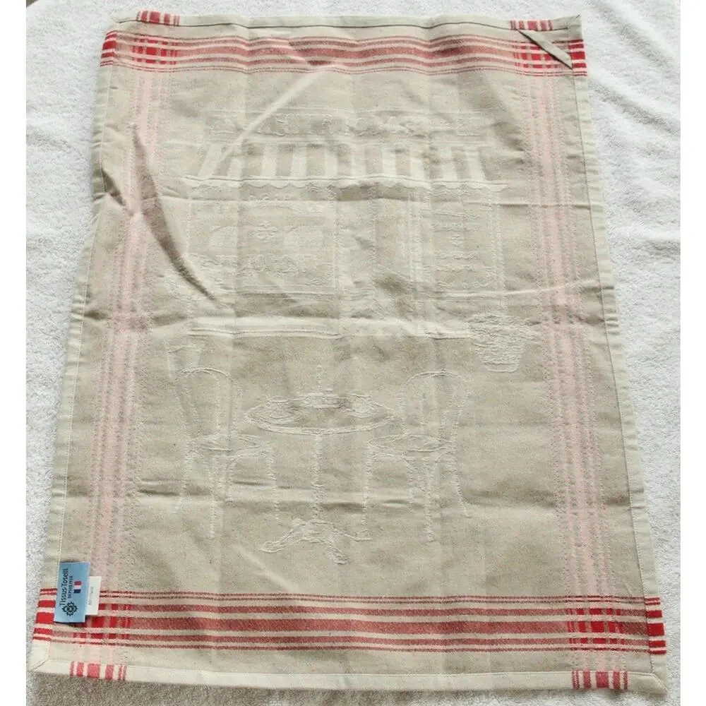 Tissus Toselli French Jacquard Tea Towel “Chocolatier” Café Design Cotton France